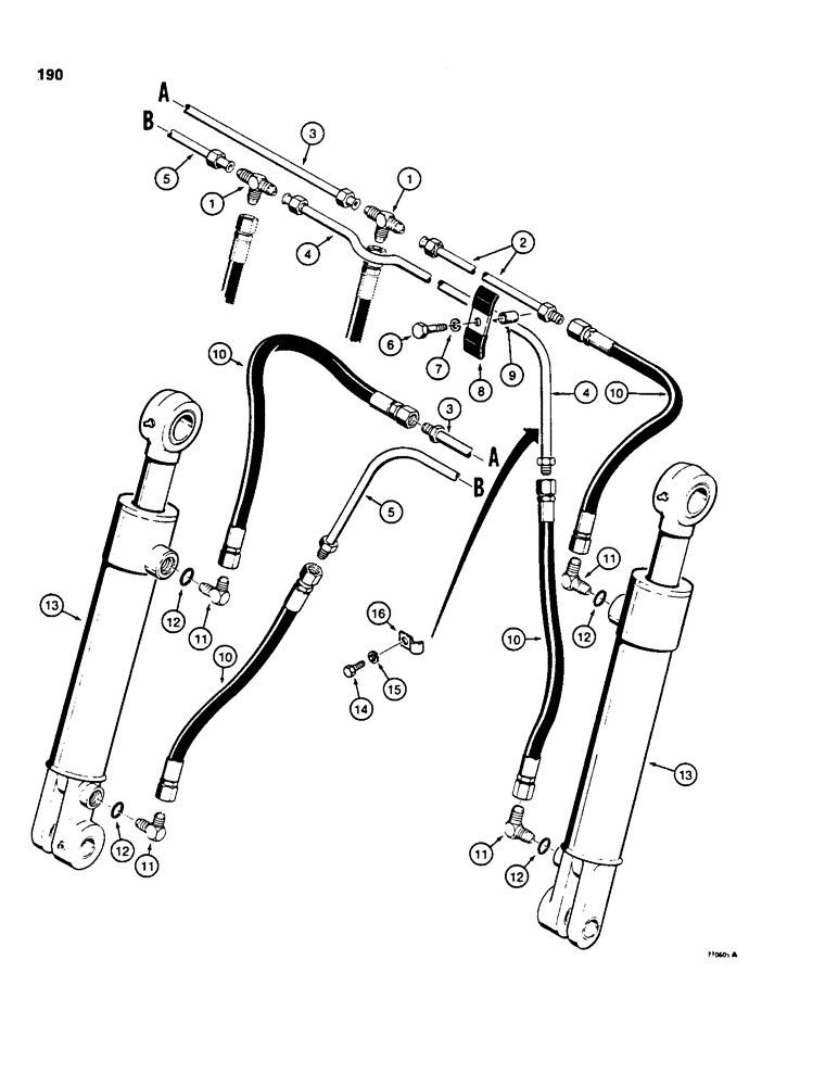 Схема запчастей Case 850C - (190) - CLAM BUCKET HYDRAULIC CIRCUIT (07) - HYDRAULIC SYSTEM