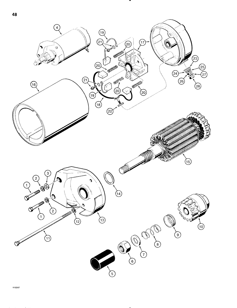 Схема запчастей Case 1816C - (048) - STARTER (04) - ELECTRICAL SYSTEMS