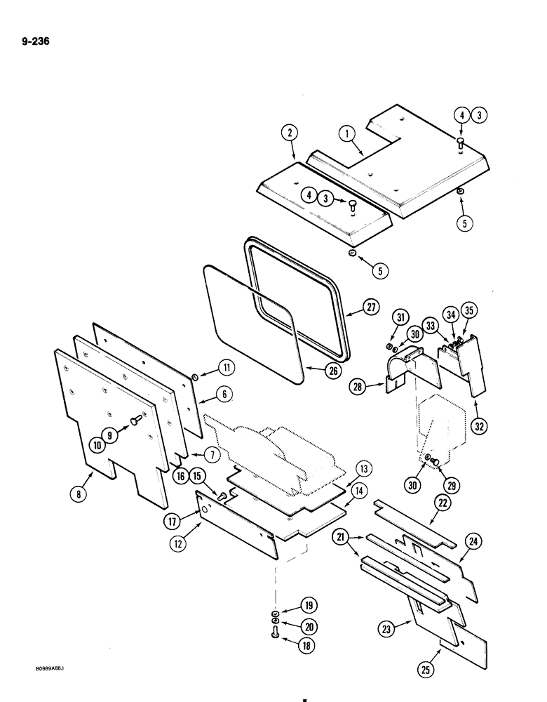 Схема запчастей Case 1818 - (9-236) - DELUXE NOISE KIT, DIESEL MODELS ONLY (09) - CHASSIS/ATTACHMENTS