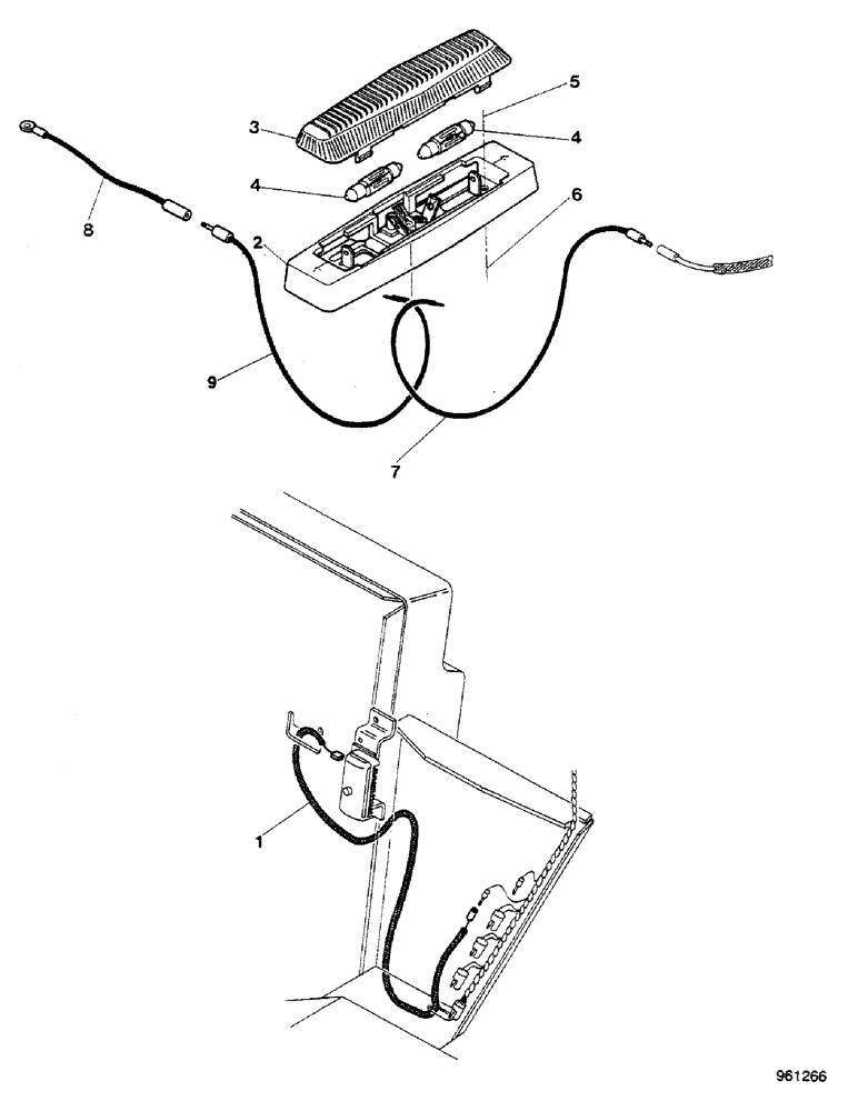 Схема запчастей Case 580G - (094) - TRACTOR LAMPS - DOME LAMP UP TO NO. 3.808.596 (04) - ELECTRICAL SYSTEMS