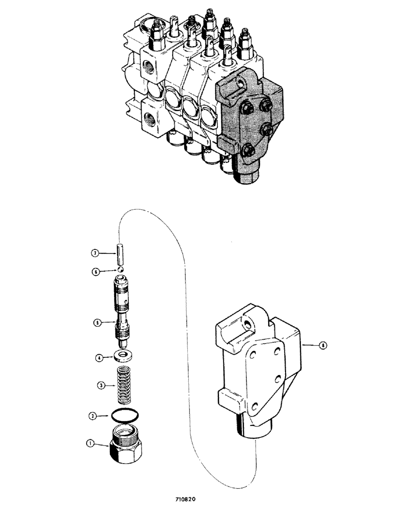 Схема запчастей Case 35 - (284) - D54601 BACKHOE OUTLET SECTION 