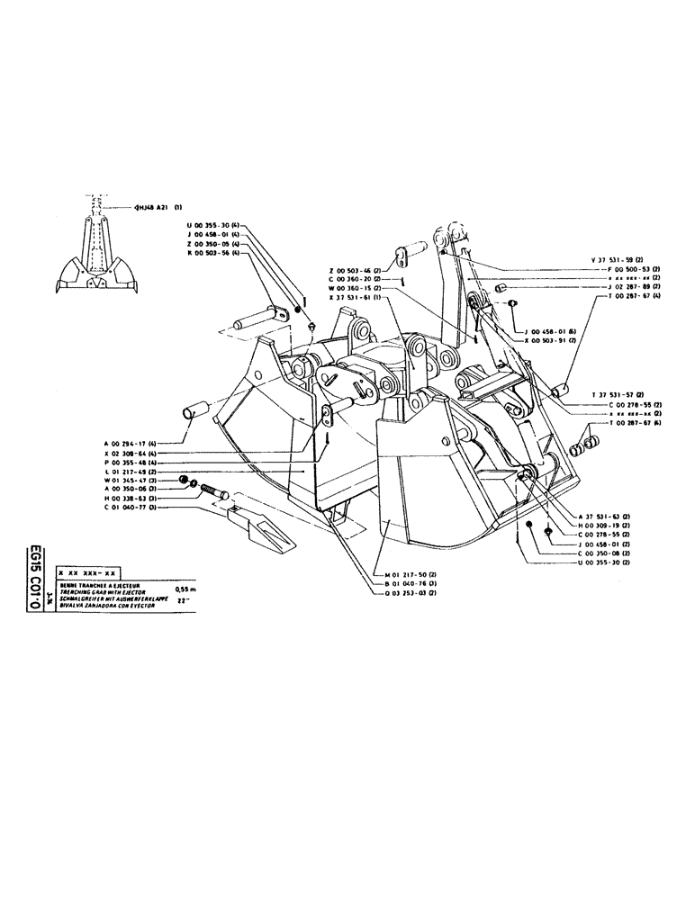 Схема запчастей Case GC120 - (255) - TRENCHING GRAB WITH EJECTOR 
