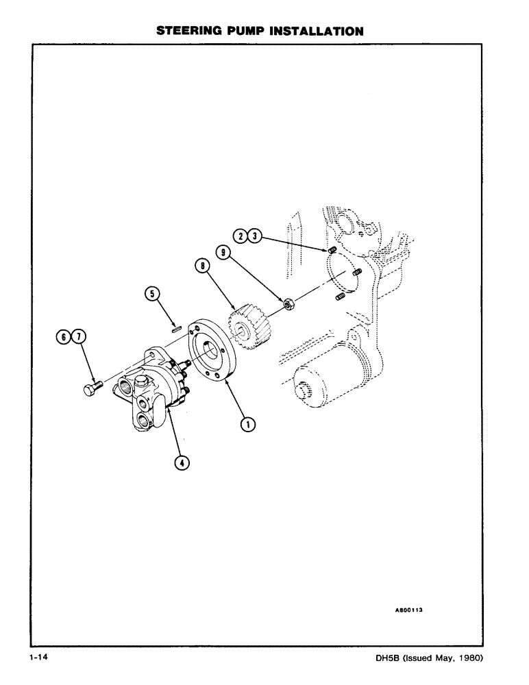 Схема запчастей Case DH5 - (1-14) - STEERING PUMP INSTALLATION (41) - STEERING