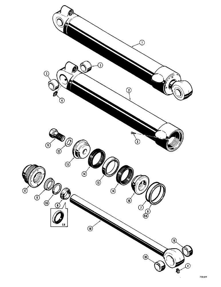 Схема запчастей Case 34 - (132) - BACKHOE BUCKET CYLINDER 