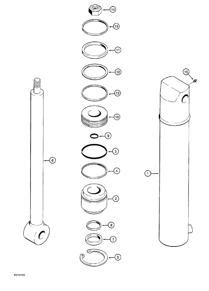 Схема запчастей Case 760 - (08-153A) - PLOW LIFT CYLINDER ASSEMBLY - H673790 (35) - HYDRAULIC SYSTEMS