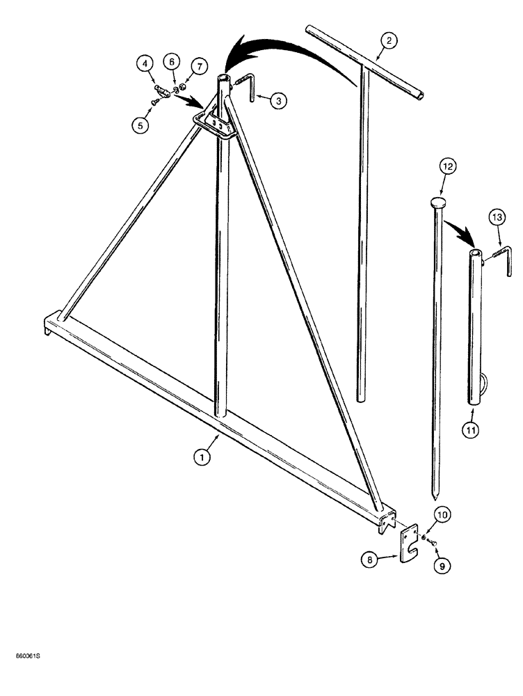 Схема запчастей Case 760 - (09-116) - HYDRA-BORER DRILL STEM LEVEL FRAME (89) - TOOLS