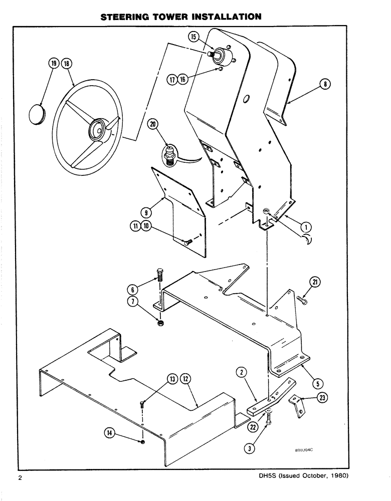 Схема запчастей Case DH5 - (02) - STEERING TOWER INSTALLATION (41) - STEERING
