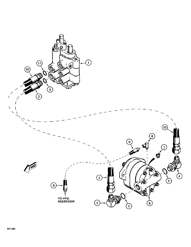 Схема запчастей Case TF300 - (6-02) - GROUND DRIVE HYDRAULIC CIRCUIT, FIRST PRODUCTION THROUGH SN (06) - POWER TRAIN