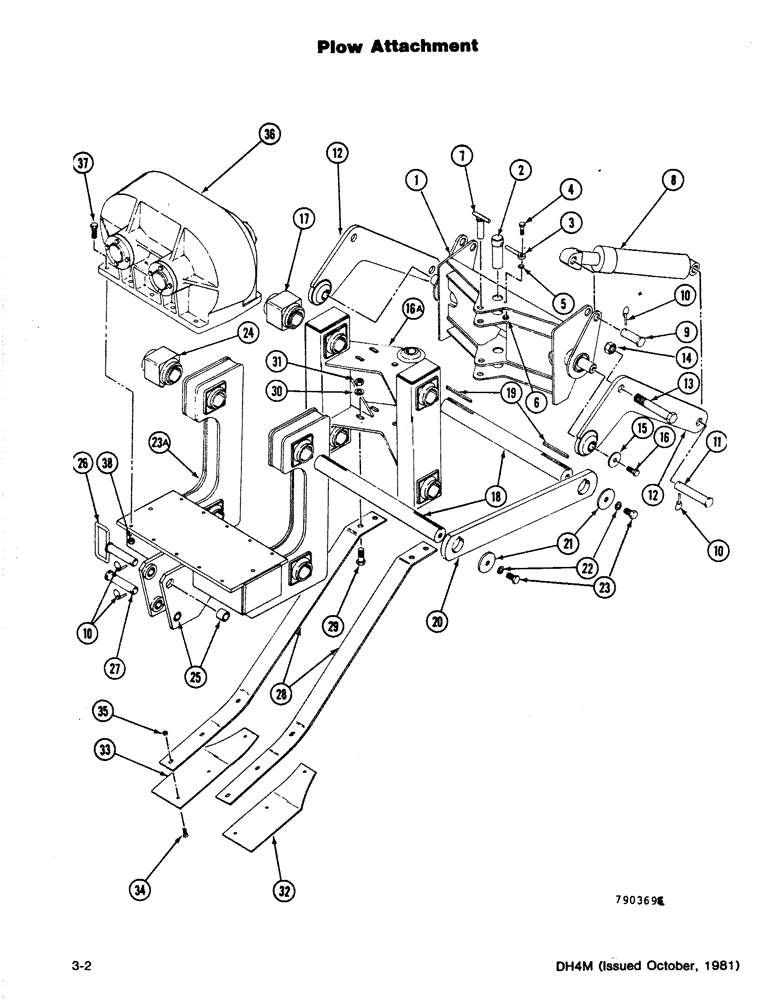 Схема запчастей Case DH4B - (3-02) - PLOW ATTACHMENT (89) - TOOLS