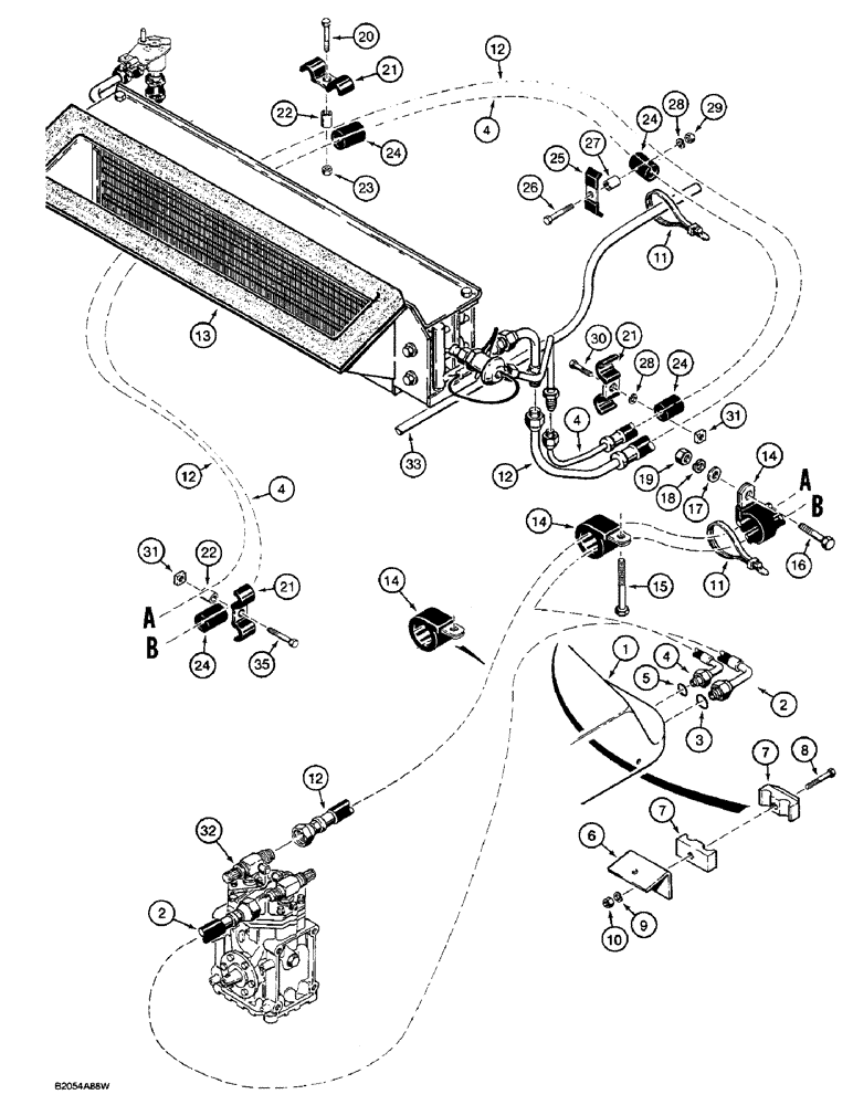 Схема запчастей Case W36 - (9-546) - AIR CONDITIONING LINES, PIN 9161226 AND AFTER (09) - CHASSIS