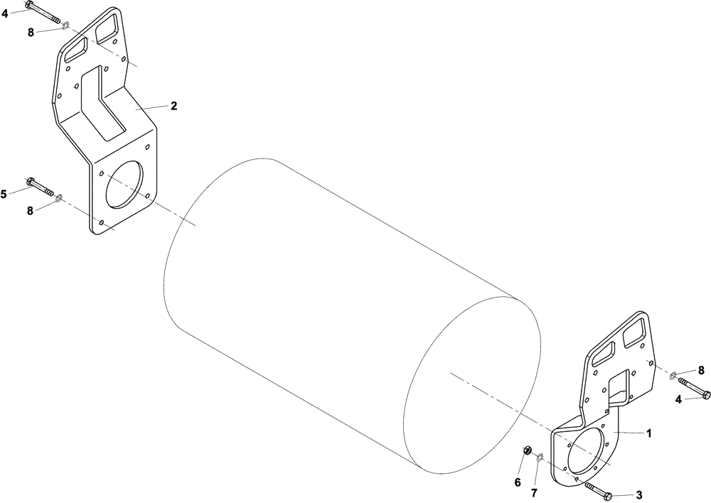Схема запчастей Case DV201 - (12-70/1[01]) - ROLLER MOUNTING (12) - Chassis/Attachments