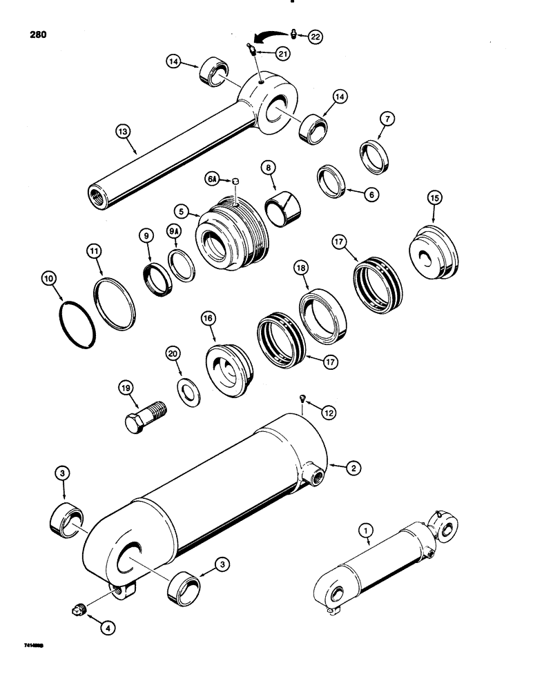Схема запчастей Case 1150C - (280) - G34638 AND G34639 LOADER CLAM CYLINDERS (08) - HYDRAULICS