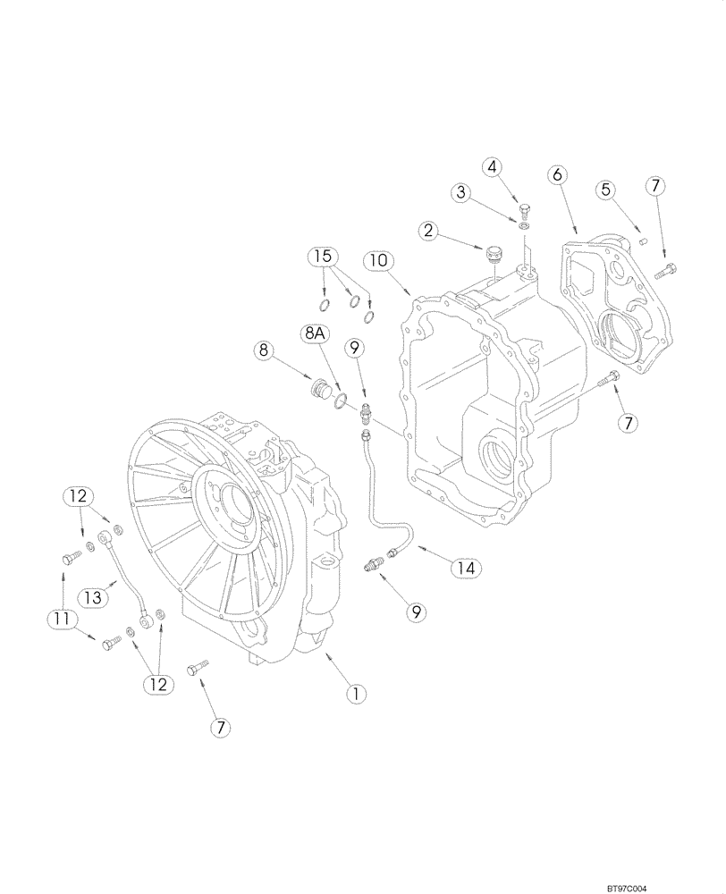 Схема запчастей Case 585G - (06-30) - TRANSMISSION ASSY (130787A2, A3) (4WD) - HOUSING (06) - POWER TRAIN
