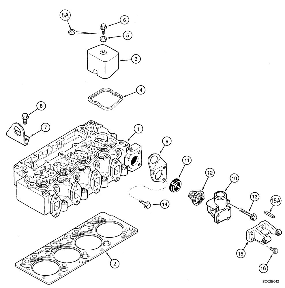 Схема запчастей Case 850K - (02-14) - CYLINDER HEAD - COVER, 4T-390 EMISSIONS CERTIFIED ENGINE (02) - ENGINE