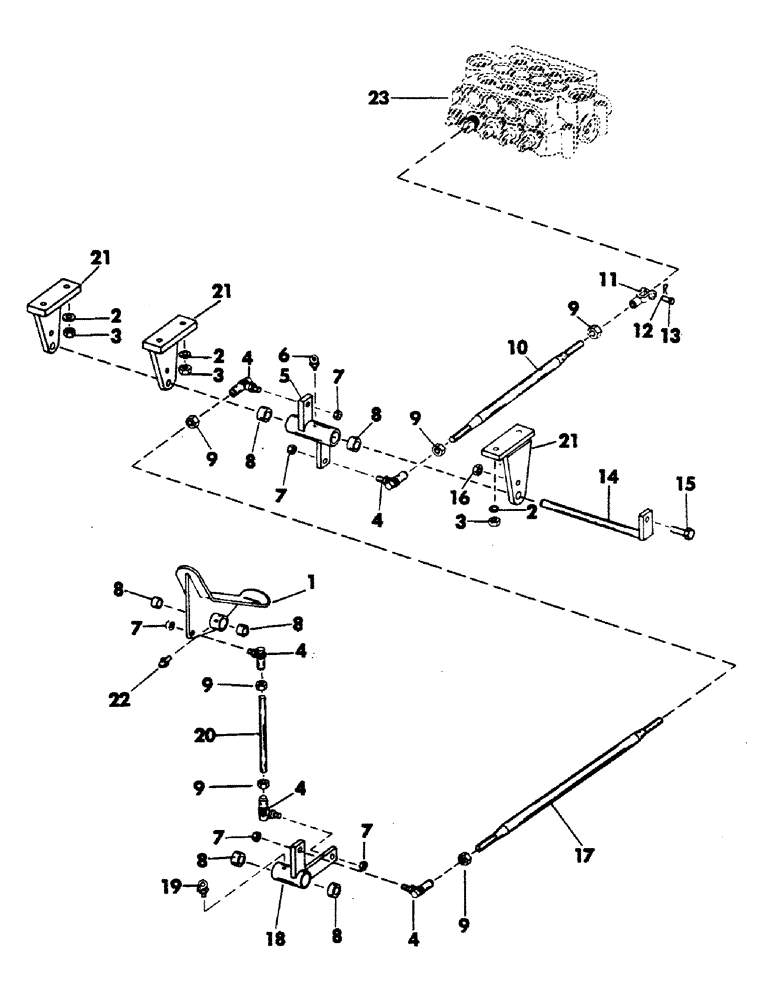 Схема запчастей Case 40YC - (054) - TOOL PEDAL CONTROL AND LINKAGE (05) - UPPERSTRUCTURE CHASSIS