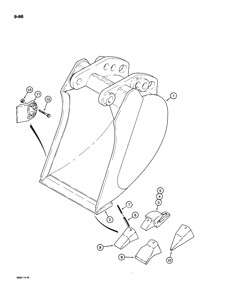 Схема запчастей Case 1085C - (9-066) - BACKHOE BUCKETS (09) - CHASSIS/ATTACHMENTS