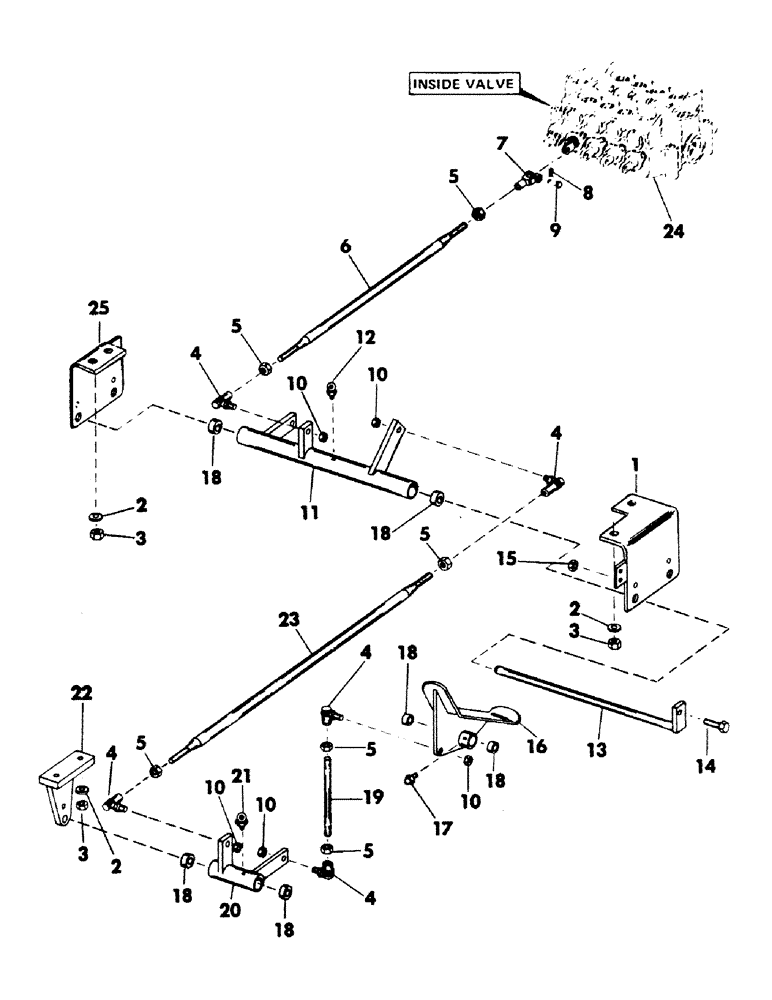Схема запчастей Case 40BLC - (092) - SWING PEDAL CONTROL AND LINKAGE (05) - UPPERSTRUCTURE CHASSIS