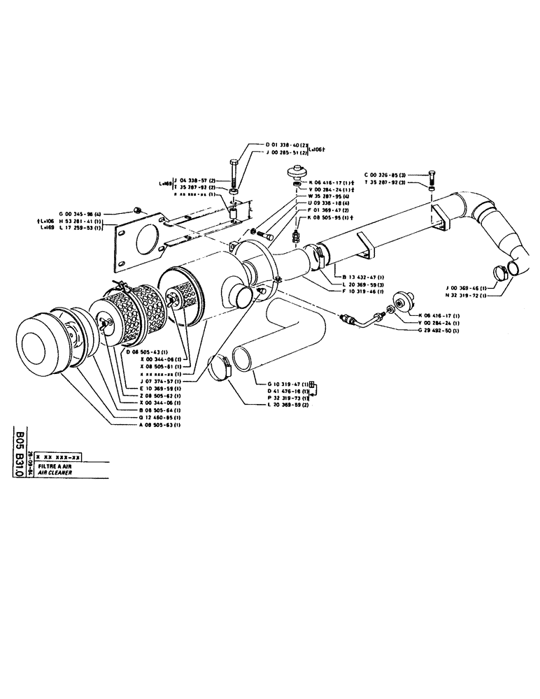 Схема запчастей Case 160CK - (036) - AIR CLEANER (01) - ENGINE