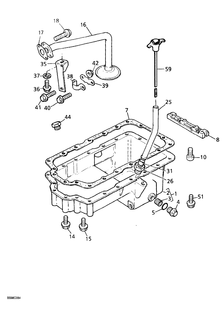 Схема запчастей Case 689G - (02-40) - OIL PAN (02) - ENGINE