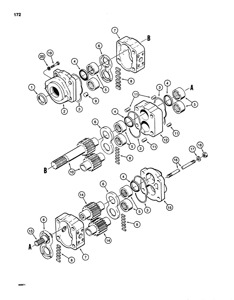 Схема запчастей Case 880D - (172) - S512441 HYDRAULIC PUMP (07) - HYDRAULIC SYSTEM
