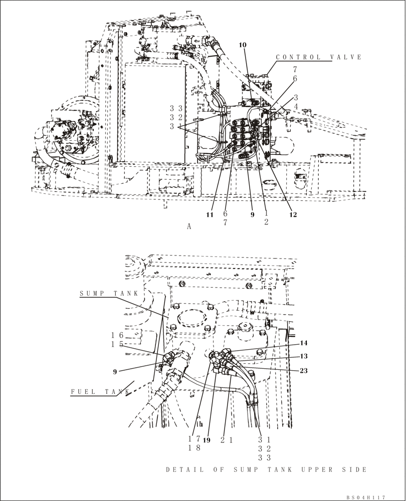 Схема запчастей Case CX80 - (08-12) - HYDRAULICS - DRAIN LINE, SINGLE ACTING CIRCUIT (08) - HYDRAULICS