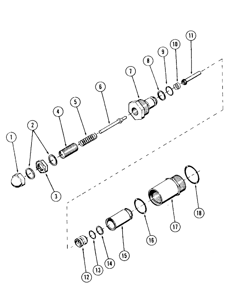 Схема запчастей Case 120 - (247) - RELIEF AND CHECK VALVE, USED WITH COUNTERWEIGHT REMOVAL CONTROL VALVE (35) - HYDRAULIC SYSTEMS