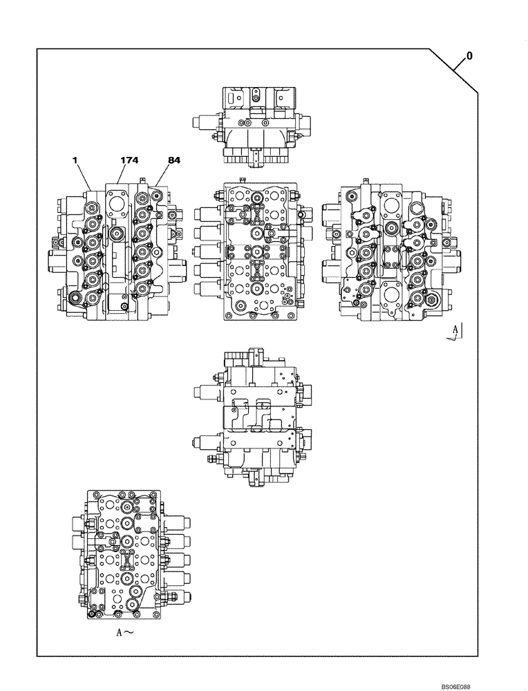 Схема запчастей Case CX800 - (08-201-00[01]) - CONTROL VALVE (08) - HYDRAULICS