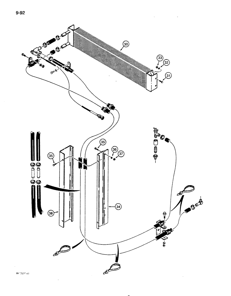 Схема запчастей Case 855D - (9-092) - CAB HEATING SYSTEM - CORE & HARDWARE (09) - CHASSIS/ATTACHMENTS
