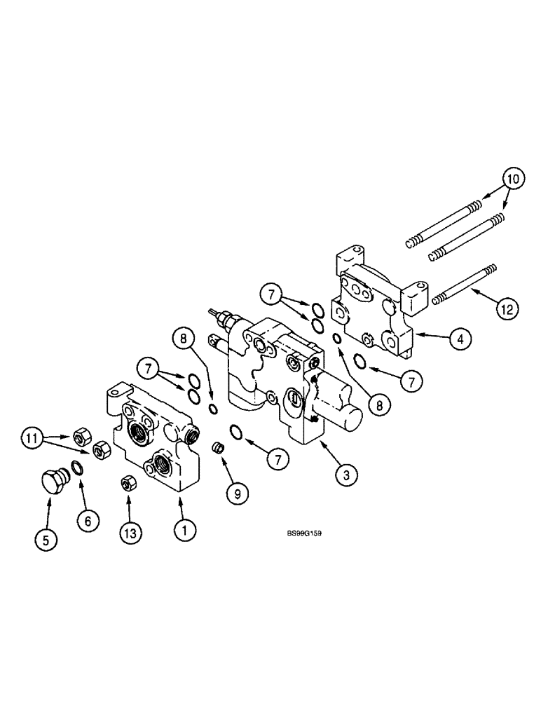 Схема запчастей Case 580L - (8-114) - AUXILIARY VALVE, HAND HELD HYDRAULICS, ONE SPOOL (08) - HYDRAULICS