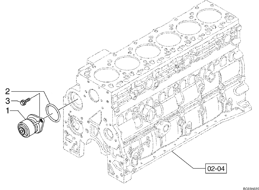 Схема запчастей Case 865B AWD - (02-44[01]) - WATER PUMP (02) - ENGINE