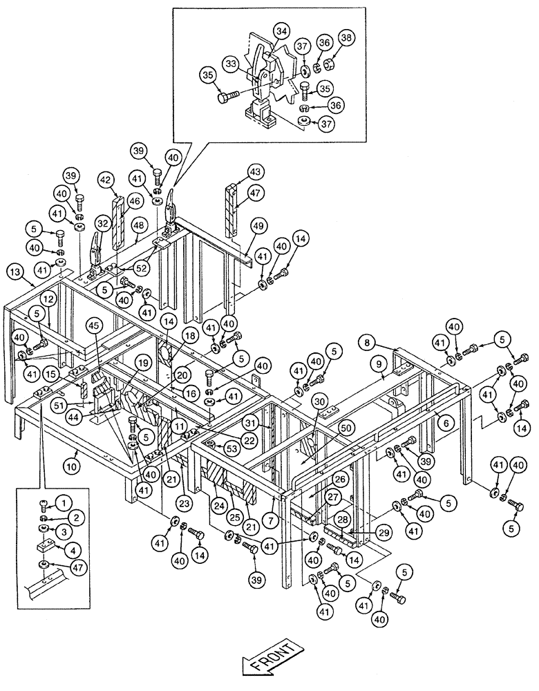 Схема запчастей Case 9060 - (9-14) - UPPER STRUCTURE, FRAME AND RELATED PARTS (09) - CHASSIS/ATTACHMENTS