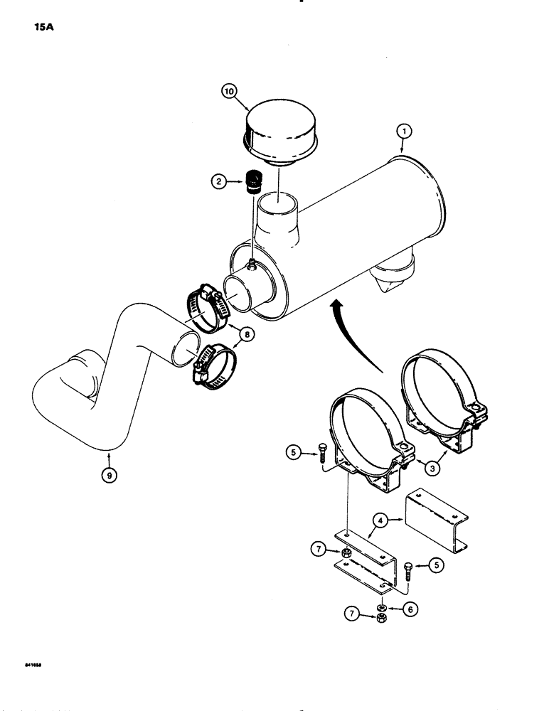 Схема запчастей Case P60 - (015A) - AIR CLEANER AND INTAKE PARTS, DEUTZ DIESEL ENGINE SERIAL NUMBER 1232821 AND AFTER (10) - ENGINE