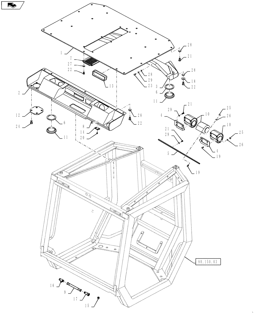Схема запчастей Case DV207 - (50.104.01) - HEADLINER, PLENUM AND BLOWERS (50) - CAB CLIMATE CONTROL