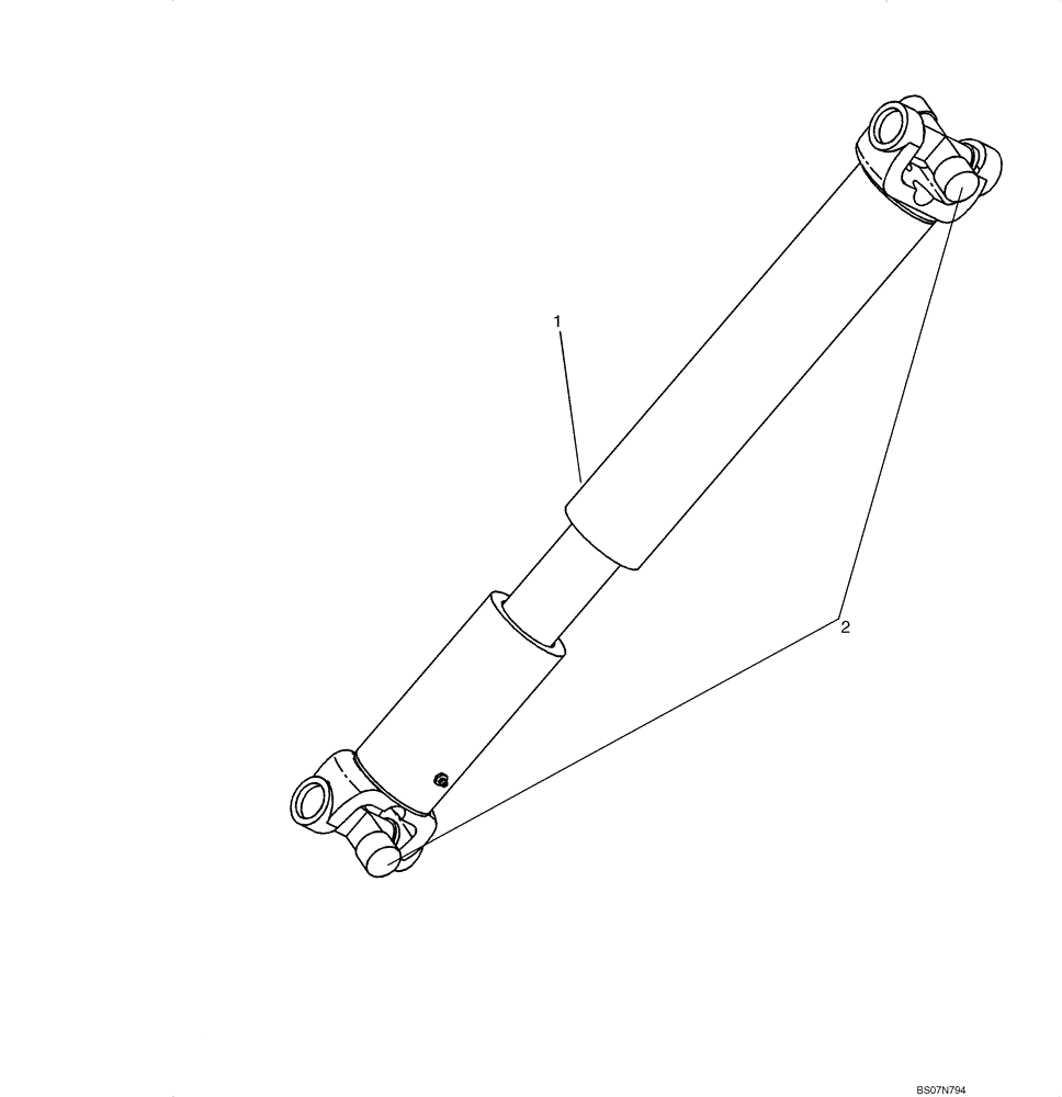Схема запчастей Case 521E - (06-26) - DRIVE SHAFT, CENTER (06) - POWER TRAIN