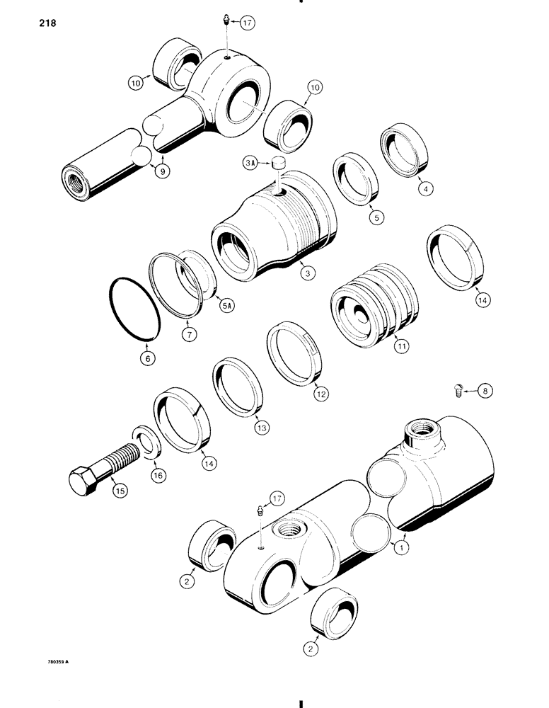 Схема запчастей Case W11 - (218) - G101054 LOADER BUCKET CYLINDER (08) - HYDRAULICS