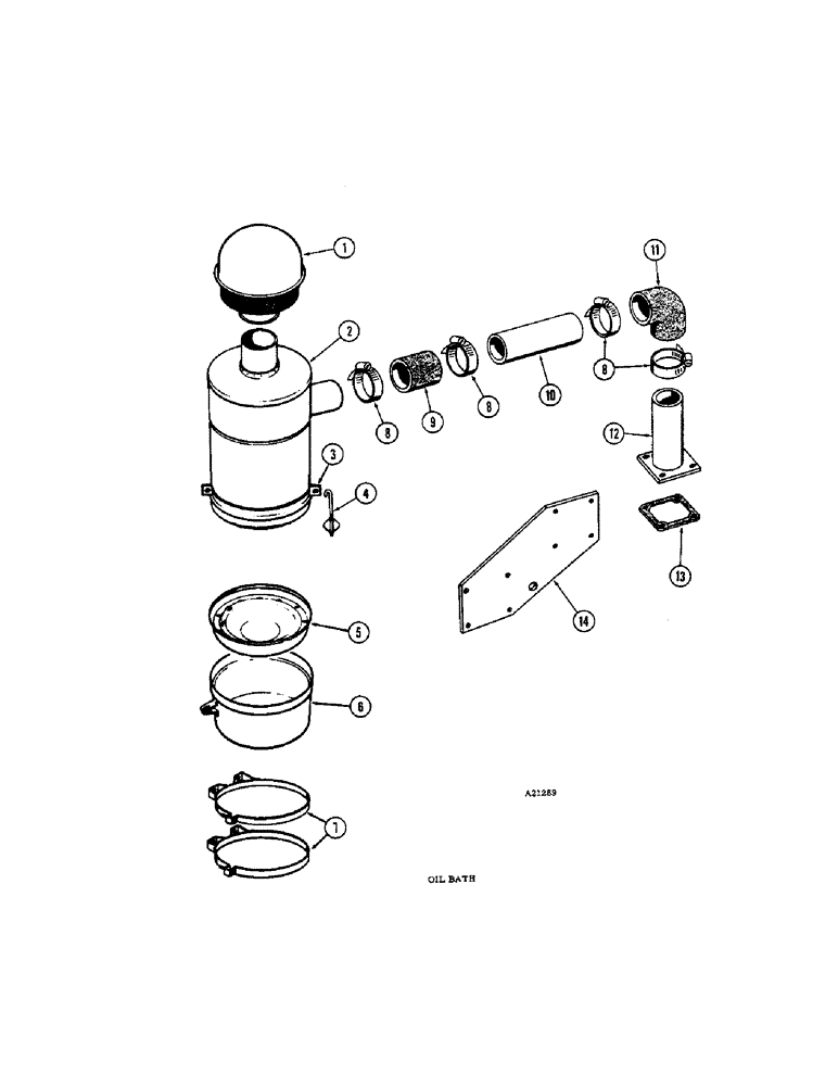 Схема запчастей Case W9E - (098) - DRY TYPE AIR CLEANER, DIESEL ENGINE, OIL BATH AIR CLEANER (02) - ENGINE