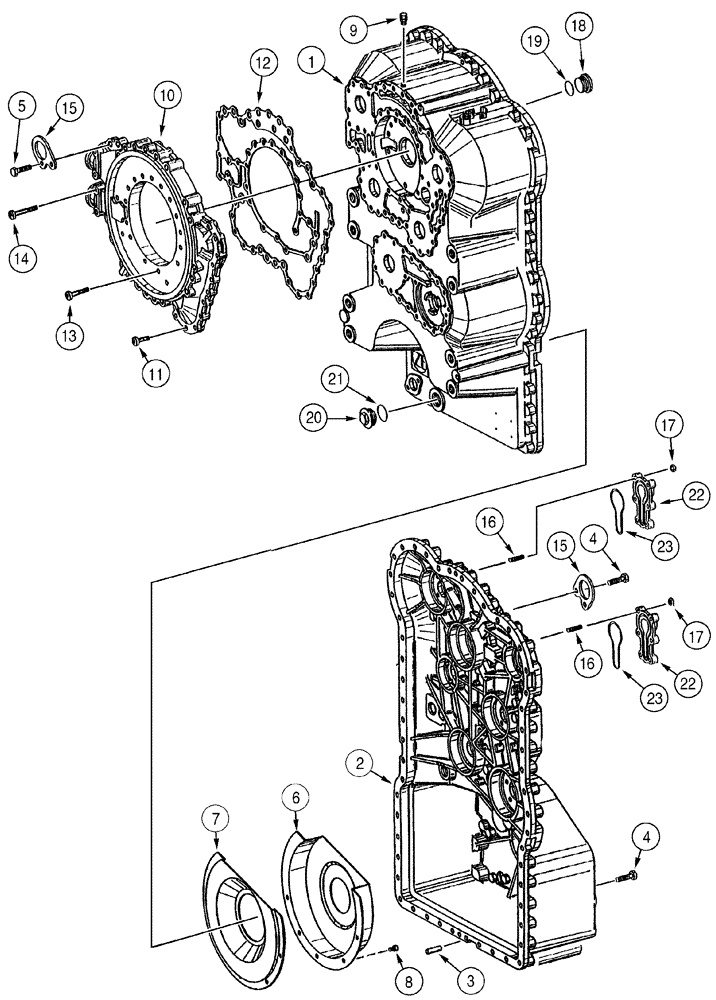 Схема запчастей Case 821C - (06-06) - TRANSMISSION ASSY HOUSING (06) - POWER TRAIN