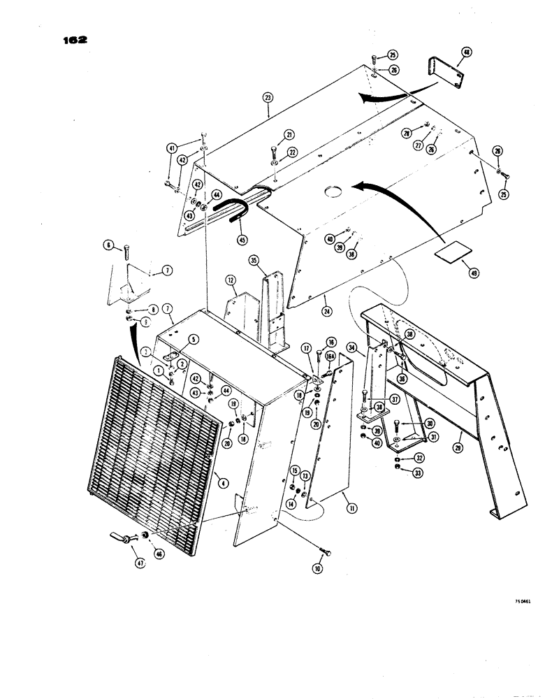 Схема запчастей Case W24B - (162) - GRILLE AND HOOD (09) - CHASSIS