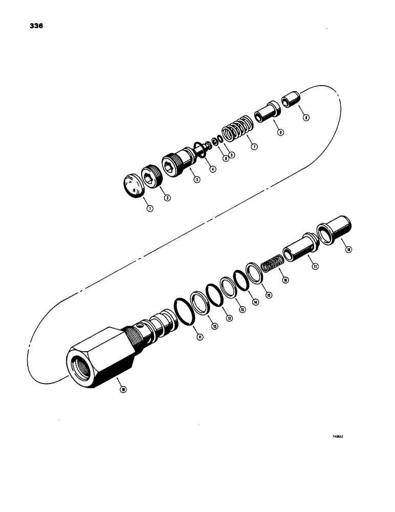 Схема запчастей Case W18 - (336) - L32633 SECONDARY RELIEF VALVE, L33429 SECONDARY RELIEF VALVE (08) - HYDRAULICS