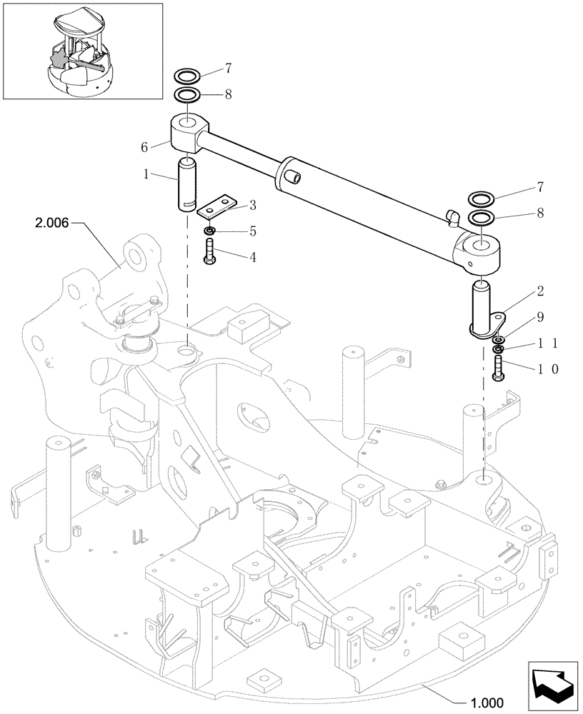 Схема запчастей Case CX20B - (1.035[01]) - CYLINDER SWING INSTAL (35) - HYDRAULIC SYSTEMS