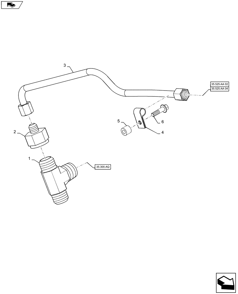 Схема запчастей Case SV250 - (35.525.AA[05]) - AUXILIARY CASE DRAIN PLUMBING (35) - HYDRAULIC SYSTEMS