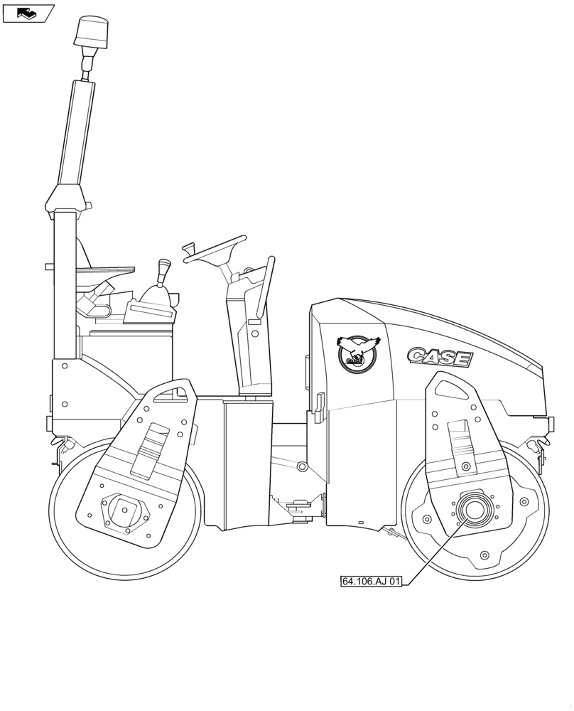 Схема запчастей Case DV36 - (64.000.00) - PICTORIAL INDEX - CHOPPING (64) - CHOPPING