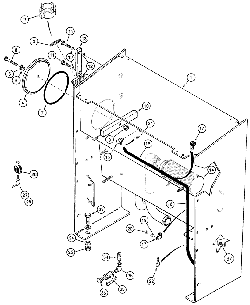 Схема запчастей Case 821C - (08-02) - RESERVOIR (08) - HYDRAULICS