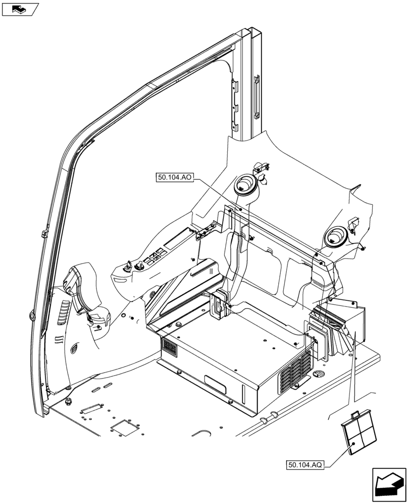 Схема запчастей Case CX80C - (50.000.00[02]) - SECTION INDEX - CAB CLIMATE CONTROL (50) - CAB CLIMATE CONTROL