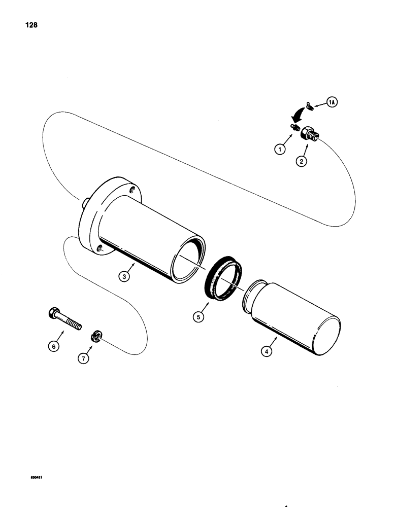 Схема запчастей Case 1080 - (128) - TRACK ADJUSTMENT CYLINDER (48) - TRACKS & TRACK SUSPENSION
