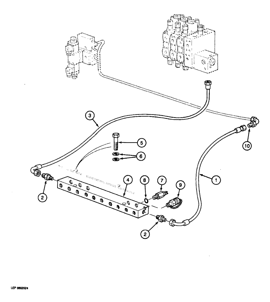 Схема запчастей Case 688 - (8-100) - HYDRAULIC CONTROL CIRCUIT, AT MANIFOLD BLOCK (08) - HYDRAULICS