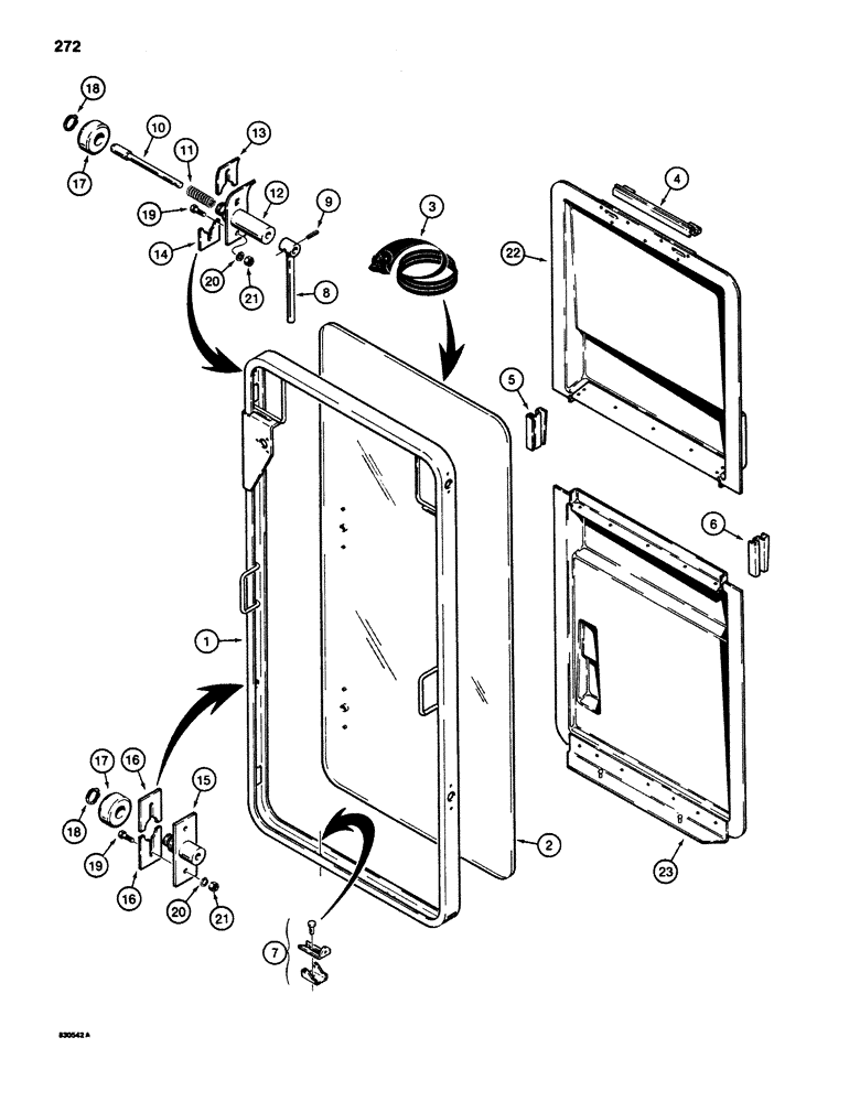 Схема запчастей Case 880D - (272) - CAB WINDSHIELD (05) - UPPERSTRUCTURE CHASSIS