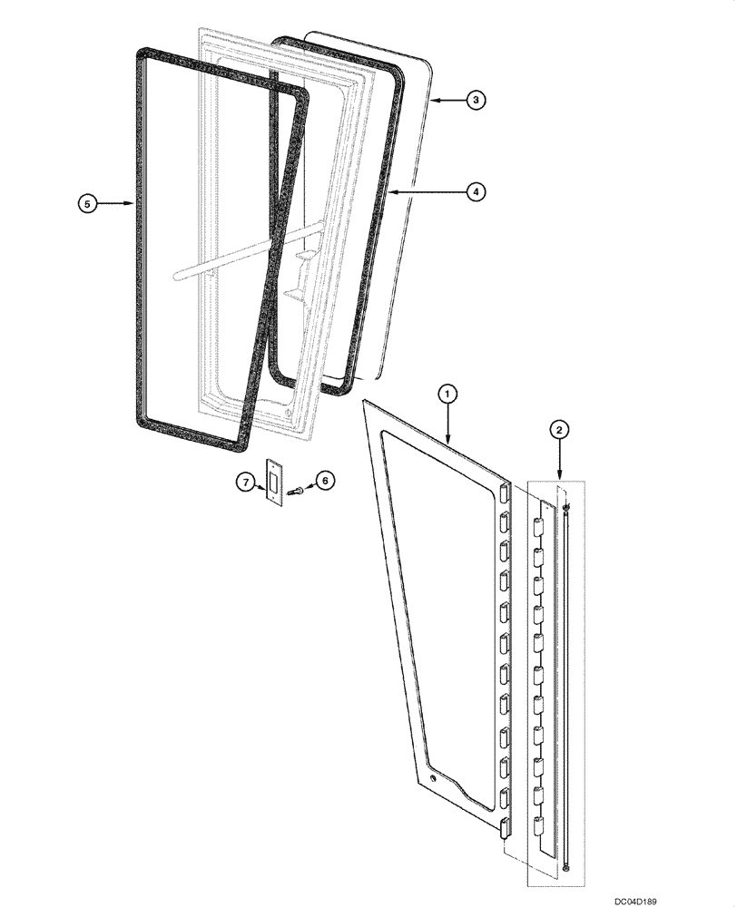Схема запчастей Case 885 - (09.33[00]) - CAB - DOOR (09) - CHASSIS