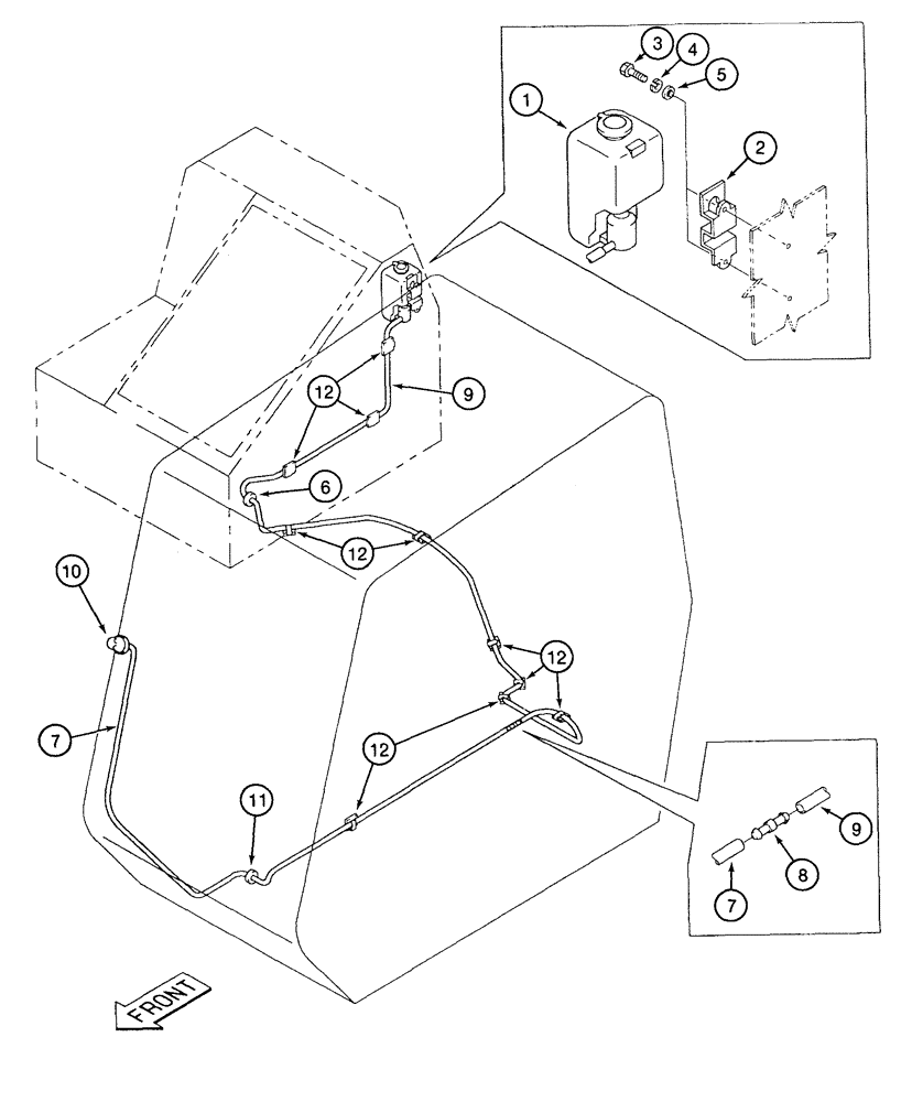 Схема запчастей Case 9060 - (4-28) - WINDSHIELD WASHER (04) - ELECTRICAL SYSTEMS
