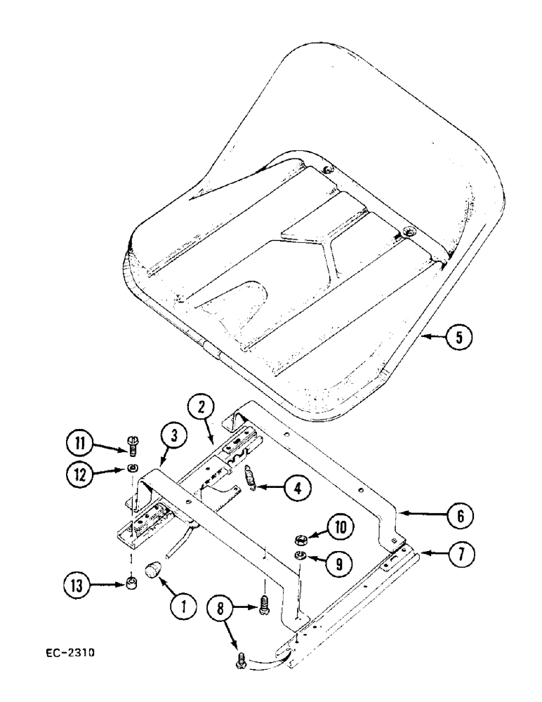 Схема запчастей Case 380B - (9-290) - SEAT, NON-SUSPENSION, LCG TRACTORS (09) - CHASSIS/ATTACHMENTS